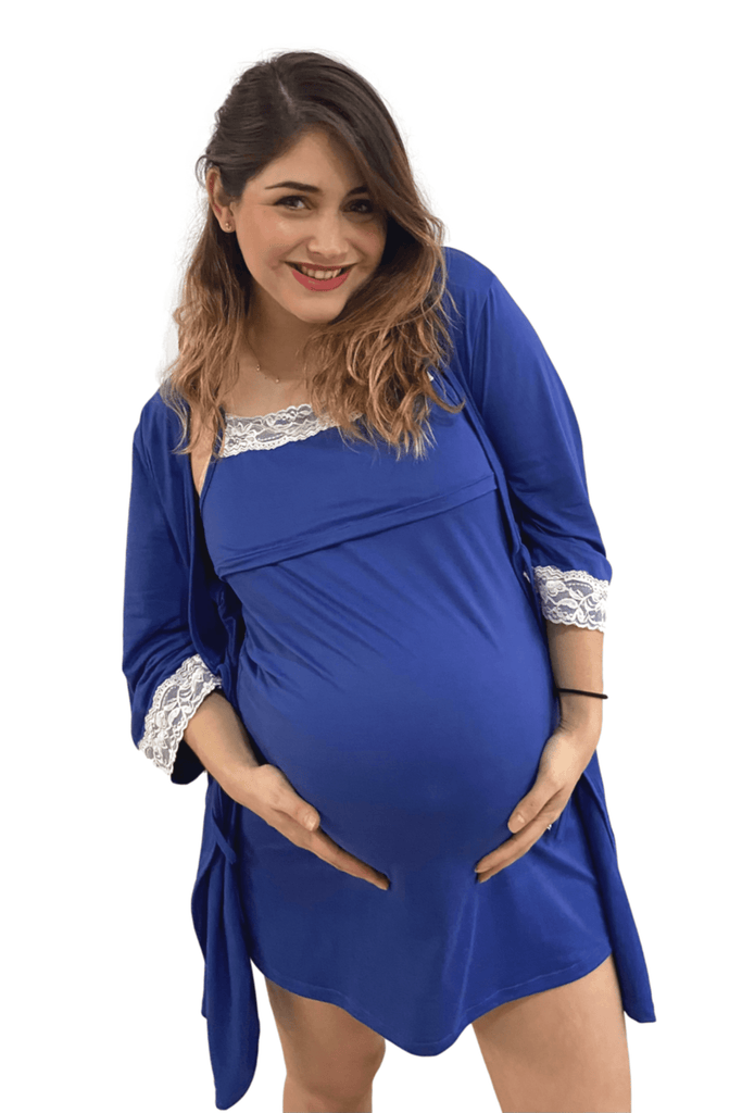  Camisón de lactancia para mujer, vestido de maternidad, vestido  de lactancia materna, ropa de dormir, Azul marino : Ropa, Zapatos y Joyería